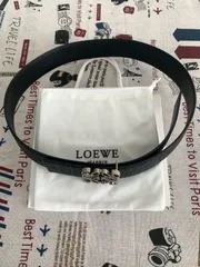 最安値　ロエベ 皮ベルト　ゴールド金具 ベルト ブラック ブラック（黒）系 LOEWE(ロエベ) ベルト(レディース) - 海外通販