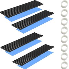 【新着商品】熱暴走対策 冷却ラジエーターフィンCPU ICチップ 導熱接着シート4pcs付き 回路基板 LEDアンプに適用 4個ヒートシンク アルミニウム 黒 CTRICALVER 70mm×22mm×3mm