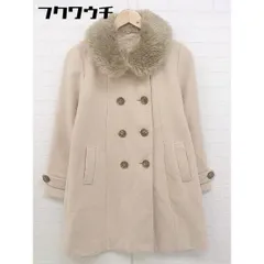 ◇ ◎ MAJESTIC LEGON マジェスティックレゴン フェイクファー付き 長袖 コート サイズM ベージュ系 レディース 【1105210028321】のサムネイル