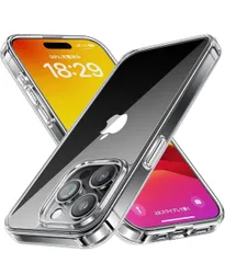 ★NIMASO ケース iPhone15Pro用 クリア ケース 黄変防止 耐衝撃 米軍MIL規格 SGS認証 PC背面 傷つけ防止 バンパー ワイヤレス充電対応 ストラップホール付き アイフォン15プロ対応 スマホケース（氷星シリーズ） NSC23H747