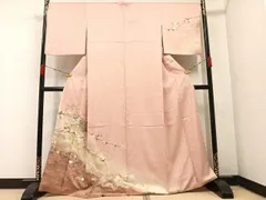 平和屋着物●訪問着　中国三大刺繍　汕頭刺繍　スワトウ刺繍　立波枝花文　暈し染め　金彩　正絹　逸品　AABA7819ph