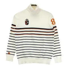 サイズ：1 PEARLY GATES パーリーゲイツ  タートルネック ニットセーター ボーダー柄 ホワイト系 [240101345933] ゴルフウェア レディース ストスト