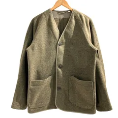ユニクロ UNIQLO 極美品 フリース カーディガン ノーカラージャケット ブルゾン ベージュ L