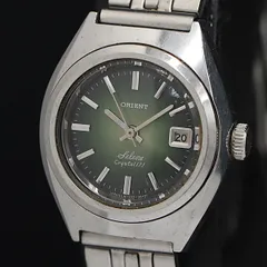 ORIENT　オリエント　AT 自動巻　腕時計　グリーン文字盤　カットガラス 2025年最新】オリエント 腕時計 グリーンの人気アイテム - メルカリ