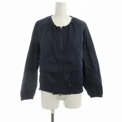 アディダス バイ ステラマッカートニー adidas by Stella McCartney ナイロンジャケット ショート丈 ブルゾン ノーカラー フリル M 紺 ネイビー /ROのサムネイル