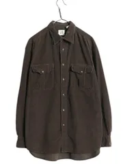 【お得なクーポン配布中!】 00s OLD GAP 細畝 コーデュロイ 長袖 シャツ メンズ M / 古着 00年代 オールド ギャップ 無地 長袖シャツ ヘビーウェイト ポケット付き 茶