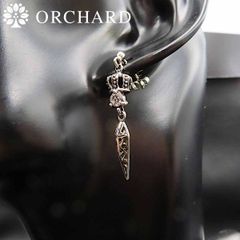 シルバー925 ピアス 両耳 メンズ レディース 925 Silver クラウン ダガー 白ジルコニア スタッドピアス