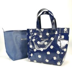 未使用 PAUL＆JOE 保冷ポーチ付 ランチバッグ 猫柄 ネイビー トートバッグ ハンドバッグ ポールジョー 保冷バッグ ポール＆ジョー
