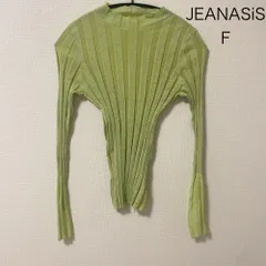 AB0513 JEANASIS ジーナシス リブトップス フリーサイズ ライトグリーン 立体デザイン 春夏