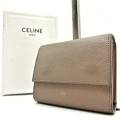 CELINE 折り財布 スモール トリフォールド ウォレット ロゴ型押し グレー セリーヌ CELINE スモールトリフォールドウォレット 10B573BEL