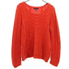 GAP ギャップ 長袖 アラン編み セーター L 朱色 ニット レディース 古着