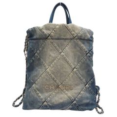 ≪値下げ≫【中古】CHANEL シャネル AS3859 シャネル22 デニム バックパック デニム コットン シルバー金具 リュックサック　ナップサック 軽量バッグ カジュアル レディース ユニセックス A2500430 【無料ギフトラッピング承ります】