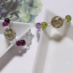 r127〜r130♡フォリエーテッドマイカインクォーツ♡ 指輪　リング　ルビー　ガーネット　水晶　ペリドット　アメジスト　天然石リング　パワーストーンリング　お守り　ネックレス　チャーム　レディースアクセサリー