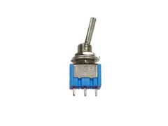 【在庫セール】ギター/エフェクター/電子回路用 ミニスイッチ ON-ONタイプ １回路２接点３ピン ブルー (単品)