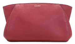新品同様 C ドゥ カルティエ クラッチ ポーチ バッグ レザー ピンク L3001500 レディース 小物入れ Cartier CARTIERのサムネイル