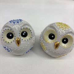 値下 新品 九谷焼 幸福ふくろう 置物 陶器 高さ11.5cm フクロウ - メルカリ