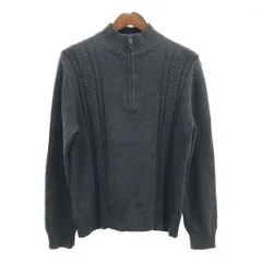Calvin klein カルバンクライン ハーフジップ ドライバーズニット セーター チャコールグレー (メンズ L) 中古 古着 Q4806