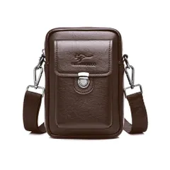 ブラウンA Whatna革 ミニショルダーバッグ メンズ ミニウエストバッグ ウエストポーチバイク用 pu レザー 男女兼用 ミニ斜め掛け ボディバッグ 胸バッグ ワンショルダー 軽量 ブラウン 黒 (ブラウンA)