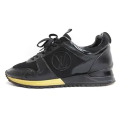 ルイヴィトン LOUIS VUITTON ランアウェイ ライン スニーカー レザー ブラック 38.5 ☆AA★