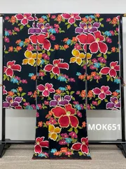 振袖 仮絵羽 金駒 金彩 紋意匠 大輪 正絹 未仕立て品 八掛付き MOK651