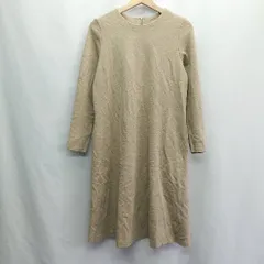 ◇ ⊇ ADAM ET ROPE アダムエロペ 長袖 膝丈 ワンピース サイズF キャメル レディース E  【1410100015672】