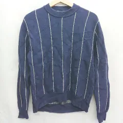 ◇ ⊇ UNITED ARROWS ユナイテッドアローズ ウール綿混合 長袖 ニット サイズ 表記なし ネイビー系 レディース E  【1409240013778】