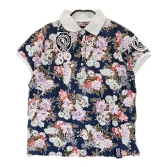 サイズ：0 PEARLY GATES パーリーゲイツ  半袖 ポロシャツ 30周年 花柄 ネイビー系 [240101378007]# ゴルフウェア レディース ストスト