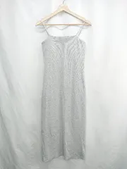◇ ⊂ select MOCA カップイン バックスリット ノースリーブ ロング ワンピース サイズフリー ライトグレー レディース E  【1502060025003】