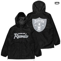 DEATH ROW RECORDS SHIELD ANORAK JACKET【BLACK (デスロウ デスロウレコード スヌープドッグ SNOOP DOGG アノラックジャケット ナイロンジャケット フード アウター)