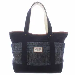 ハリスツイード Harris Tweed トートバッグ ハンドバッグ キャンバス 紺 ネイビー /AT5のサムネイル