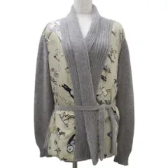 美品 HERMES エルメス マルジェラ期 お馬の話をして ツインレーヌ カシミヤ ニット カーディガン M ブラウン系 レディース 古着 中古 USED