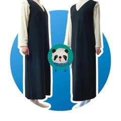 【新品タグ付き】バックスリットマキシ丈ノースリーブロングワンピース　ブラックXL
