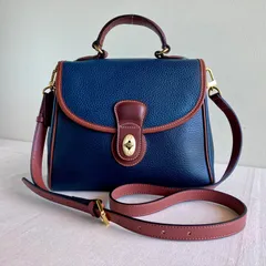 Vintage Coach Sheridan collection Monticello Bag  Navy Blue Leather