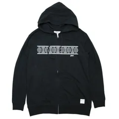 セブンティーフォー SEVENTY FOUR フルジップ ジップアップ パーカー ブラック  L 新品 薄手