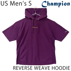 【USED／USメンズS】CHAMPION リバースウィーブ フーディ TEE パープル／イエロー