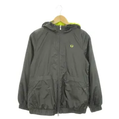 フレッドペリー FRED PERRY ウインドブレーカー パーカー ジップアップ 裏フリース ワンポイント ロゴ刺繍 S グレー /MN15 ■GY18のサムネイル