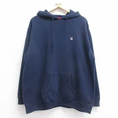 XL/古着 フィラ FILA 長袖 スウェット パーカー メンズ ワンポイントロゴ 紺 ネイビー 24sep12 中古 スエット トレーナー トップス