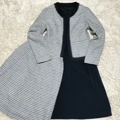 RUIRUE BOUTIQUE　フォーマル3点セット　ツイード　ノーカラー　スカート　ワンピース　15　XXL　入学　卒業　発表会