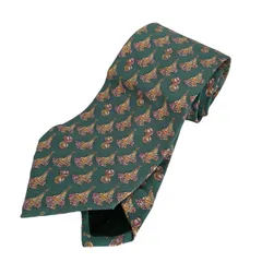 美品 ロエベ ネクタイ シルク アナグラム ロゴ カウ 牛柄 グリーン 美品 ロエベ ネクタイ シルク アナグラム ロゴ カウ 牛柄