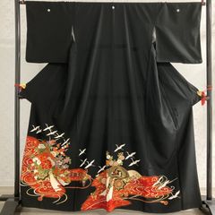 留袖　化繊　ポリエステル　中古品　リメイク用　大きいサイズ　ワイドサイズ  HAA2066