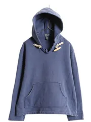 【お得なクーポン配布中!】 ラルフローレン スウェット フード パーカー メンズ M ポロ ジーンズ トレーナー 裏起毛 プルオーバー ヘビーウェイト ショート丈 短丈 紺