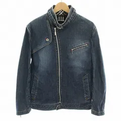 バーバリーブラックレーベル BURBERRY BLACK LABEL デニムジャケット ジージャン Gジャン ライダース シングル アウター M インディゴ BMP05-704-25 /YTのサムネイル