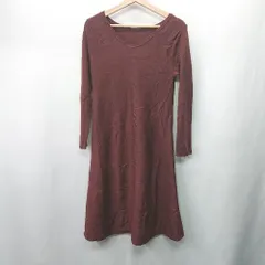 ◇ ⊇ STUDIOUS ステュディオス 長袖 膝下丈 ワンピース サイズ0 ボルドー レディース E  【1409240054498】