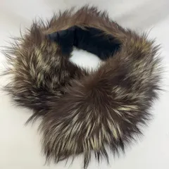 K【中古】リアルファー マフラー 毛皮 ティペット ブラウン系
