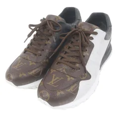 極美品□LOUIS VUITTON ルイヴィトン 2021年製 LV ランアウェイ・ライン レザー ローカットスニーカー ホワイト ブラウン ブラック 7 保存袋付き イタリア製 メンズ
