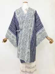 道中着【新品】袷 対応身長:152cm前後 白色 柄縞 109-0013