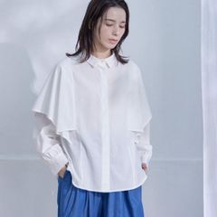 ENFOLD 24AW シャツ トップス ホワイト ブラウス ナゴンスタンス 