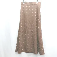 ◇ Θ GLOBAL WORK グローバルワーク ドット柄 ロング フレア スカート サイズL ブラウン系 レディース E  【1503050030724】