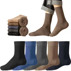 【色: Color 1】吸汗速乾 蒸れにくい 5足組【棉厚手防寒防臭】 保