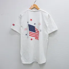 L/古着 フルーツオブザルーム 半袖 ビンテージ Tシャツ メンズ 00s 星条旗 CAPPYS コットン クルーネック 白 ホワイト 25sep01 中古
